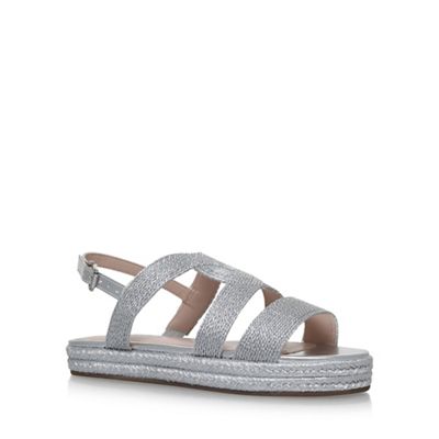 Silver 'KLEO' flat sandals